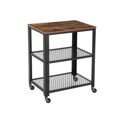 Breebe Industrial Brown Serving Cart With Shelve