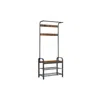 Breebe Industrial Coat Rack With Bench For Entryway