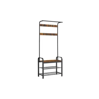 Breebe Industrial Coat Rack With Bench For Entryway