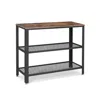 Breebe Industrial Rustic Brown Console Table With 2 Shelves