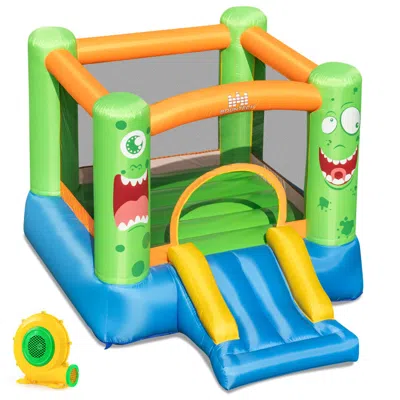 Breebe Inflatable Bounce House Monster Themed Bouncy Castle With Large Jumping Area And Slide 550w Blower I In Multi