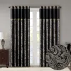 Breebe Jacquard Curtain Panel Pair(2 Pcs Window Panels) In Black