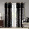 Breebe Jacquard Curtain Panel Pair(2 Pcs Window Panels) In Black