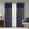 Breebe Jacquard Curtain Panel Pair(2 Pcs Window Panels) In Blue