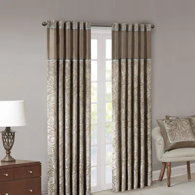 Breebe Jacquard Curtain Panel Pair(2 Pcs Window Panels) In Brown