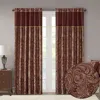 Breebe Jacquard Curtain Panel Pair(2 Pcs Window Panels) In Burgundy