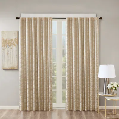 BREEBE JACQUARD LINED TOTAL BLACKOUT ROD POCKET/BACK TAB CURTAIN PANEL(ONLY 1 PC PANEL)