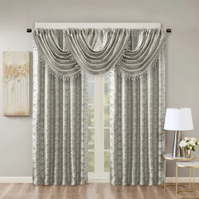 Breebe Jacquard Lined Total Blackout Rod Pocket/back Tab Curtain Panel(only 1 Pc Panel) In Gray