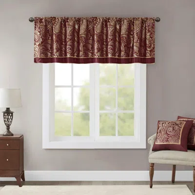 Breebe Jacquard Window Valance Burgundy 50x18' In Multi