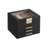 Breebe Jewelry Box With Glass Lid, 4-layer Jewelry Organizer, 3 Drawers, For Big And Small Jewelry