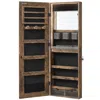 Breebe Jewelry Cabinet Armoire With Mirror Rustic Brown