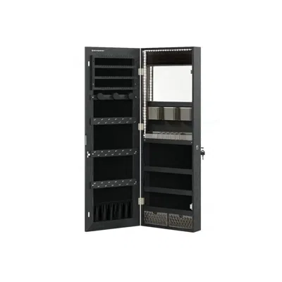 Breebe Jewelry Cabinet With Led Lights In Black