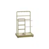 Breebe Jewelry Holder With Metal Frame And Velvet Tray In Green