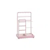 Breebe Jewelry Holder With Metal Frame And Velvet Tray In Pink