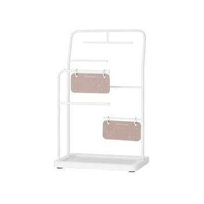 Breebe Jewelry Stand With 6 Hanging Rods Cloud White