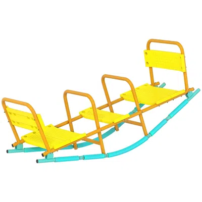 Breebe Kids Metal Seesaw Teeter Totter 2-in-1 Outdoor Play In Yellow
