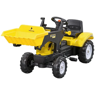 Breebe Kids Pedal Go Kart Excavator Ride On With Front Digger In Yellow