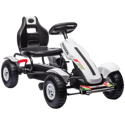 Breebe Kids Pedal Go Kart, Outdoor Ride On Toys With Adjustable Seat, Sharp Handling, Handbrake, 4 Non-slip In Black