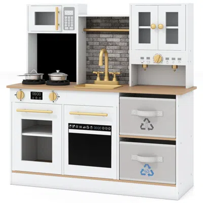Breebe Kids Wooden Kitchen Playset With Stoves Sound Light For 3+ Years Old In Multi