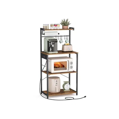 Breebe Kitchen Bakers Rack With Power Outlet 15.7"d X 23.6"w X 55.1"h In Multi
