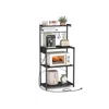 Breebe Kitchen Bakers Rack With Power Outlet 15.7"d X 23.6"w X 55.1"h In Black