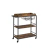 Breebe Kitchen Serving Cart With Removable Tray In Brown