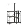 Breebe Kitchen Storage Rack With Wire Basket In Black