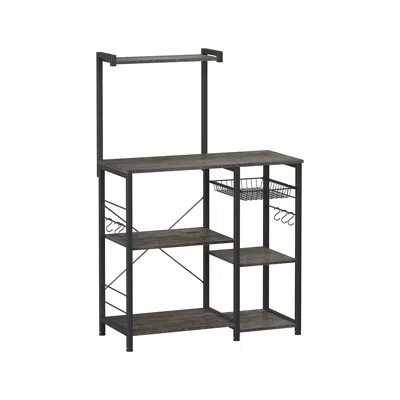 Breebe Kitchen Storage Rack With Wire Basket In Black