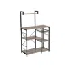 Breebe Kitchen Storage Rack With Wire Basket In Gray