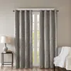 Breebe Knitted Jacquard Damask Total Blackout Grommet Top Curtain Panel(only 1 Pc Panel) In Gray