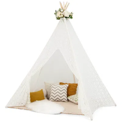 Breebe Lace Teepee Tent With Colorful Light Strings For Children In Multi