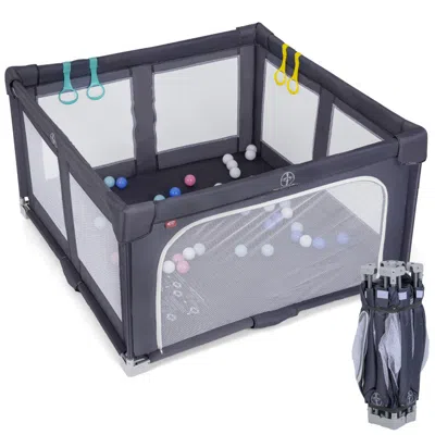 Breebe Large Baby Playpen Bpa-free Foldable Toddlers Safety Fence Play Yard In Multi