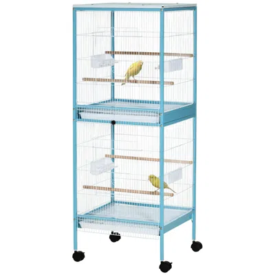 Breebe Large Bird Cage With 1.7 Ft. Width For Wingspan In Blue