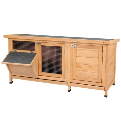 Breebe Large Bunny Hutch With 2 Runs And Main House For Small Animals In Yellow