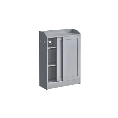 Breebe Large Capacity Bathroom Storage Cabinet In Gray