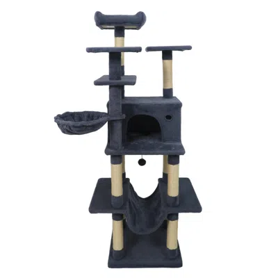 Breebe Large Cat Tree For Indoor Cats 63" Tall Cat Tower In Multi