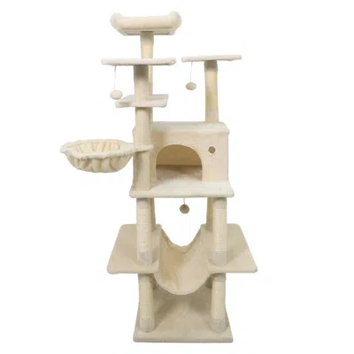 Breebe Large Cat Tree For Indoor Cats 63" Tall Cat Tower In Multi