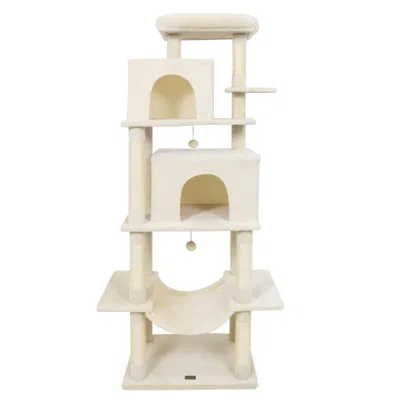 Breebe Large Cat Tree For Indoor Cats 70" Tall Cat Tower In Neutral