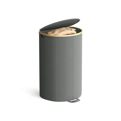 Breebe Laundry Basket With Lid, 23.8 Gal. (90 L) In Gray