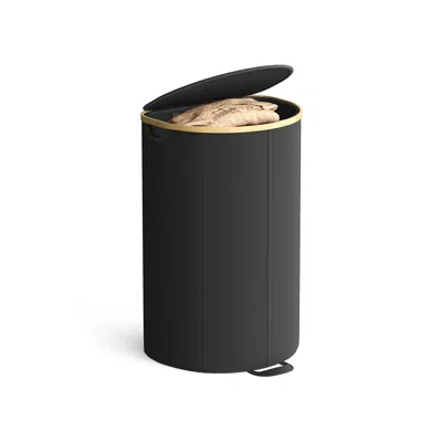 Breebe Laundry Basket With Lid, 23.8 Gal. (90 L) In Black