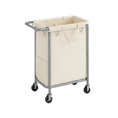 Breebe Laundry Basket With Wheels, 2-section Rolling Laundry Hamper