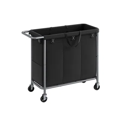 Breebe Laundry Basket With Wheels, 3-section Rolling Laundry Hamper