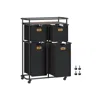 Breebe Laundry Basket With Wheels, 39.6 Gal. (150 L) In Black