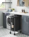 Breebe Laundry Basket With Wheels, Rolling Laundry Hamper,