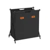 Breebe Laundry Hamper, Laundry Basket, 30.4 Gal. Laundry Sorter 2 Sections, Collapsible X-frame, Ink Black