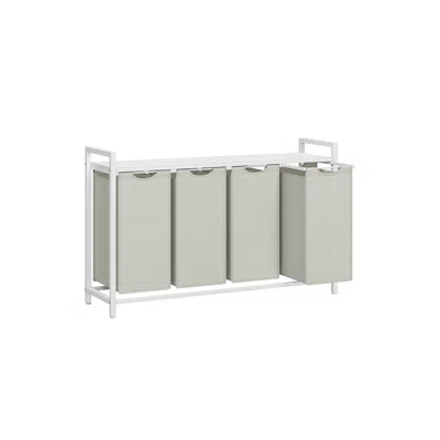 Breebe Laundry Hamper, Laundry Sorter With 4 Pull-out And Removable Bags, 4 X 10.6 Gallons (40l), 45.7 X 13 In Brown