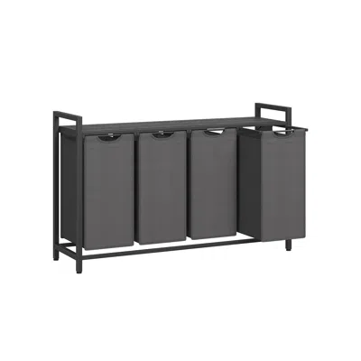 Breebe Laundry Hamper, Laundry Sorter With 4 Pull-out And Removable Bags, 4 X 10.6 Gallons (40l), 45.7 X 13 In Animal Print