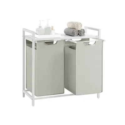 Breebe Laundry Hamper With 2 Sections White