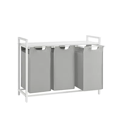 Breebe Laundry Sorter With 3 Pull-out And Removable Bags In Gray