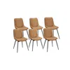 Breebe Leather Dining Chairs Set Of 6 In Brown